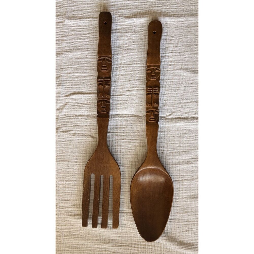 Vintage MCM Fork and Spoon Wall Decor